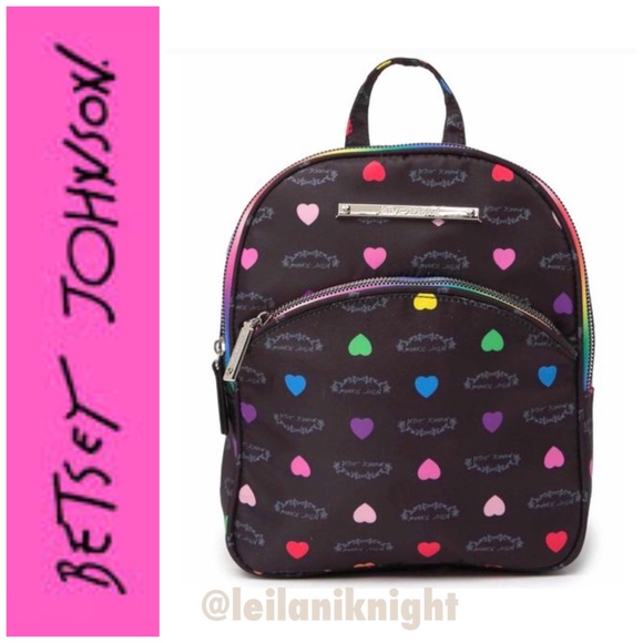 Betsey Johnson Bags Betsey Johnson Rainbow Hearts Backpack Poshmark